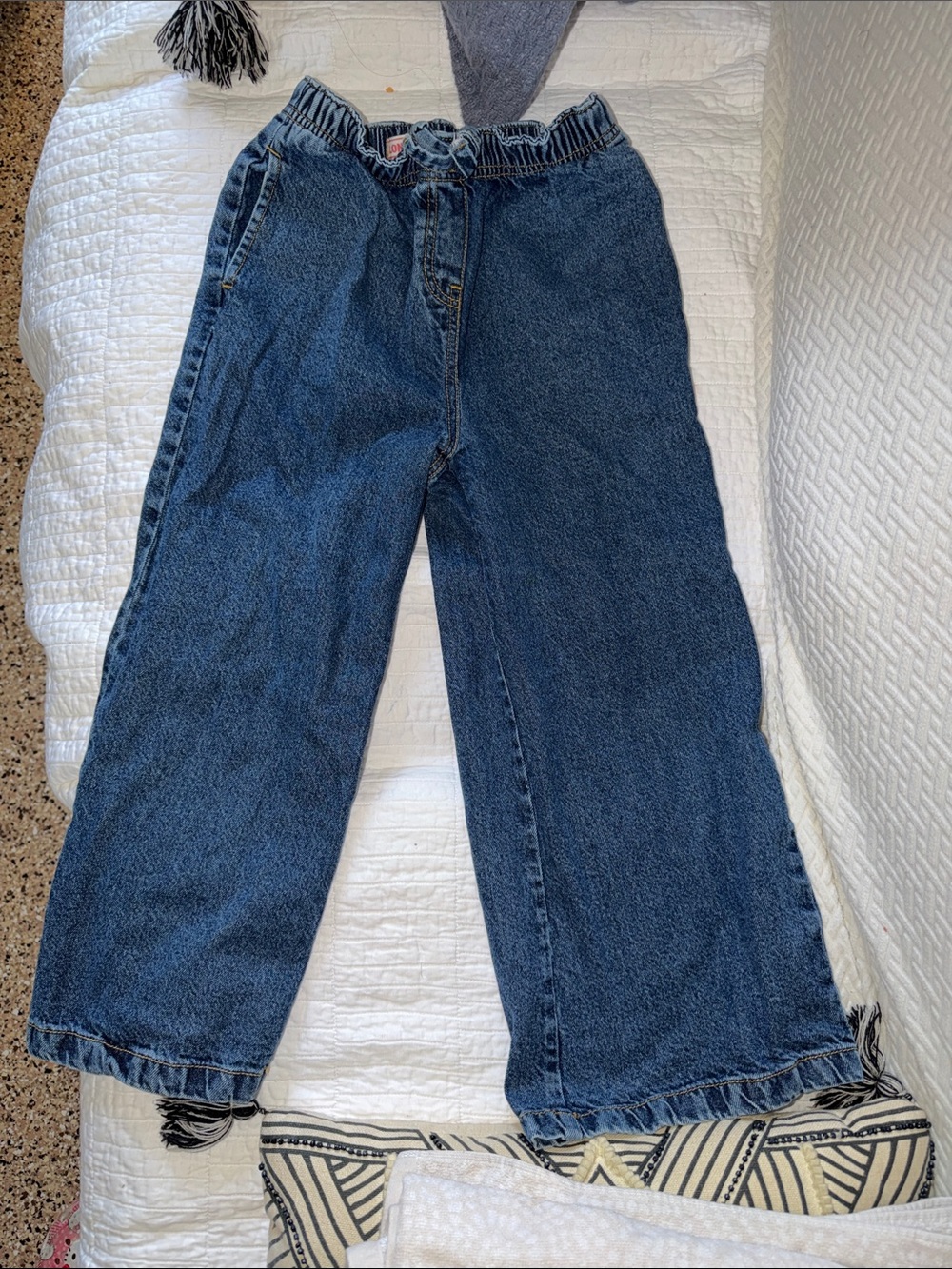 Elastic Waist Dark Wash Jeans size (10 Girl)